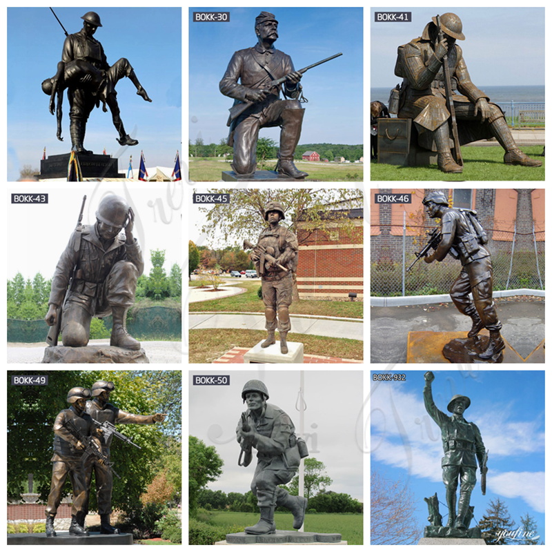Diverse Range of Bronze Military Statues