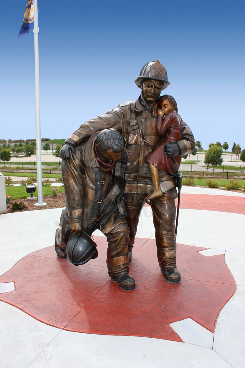 Bronze Fireman Statue Description