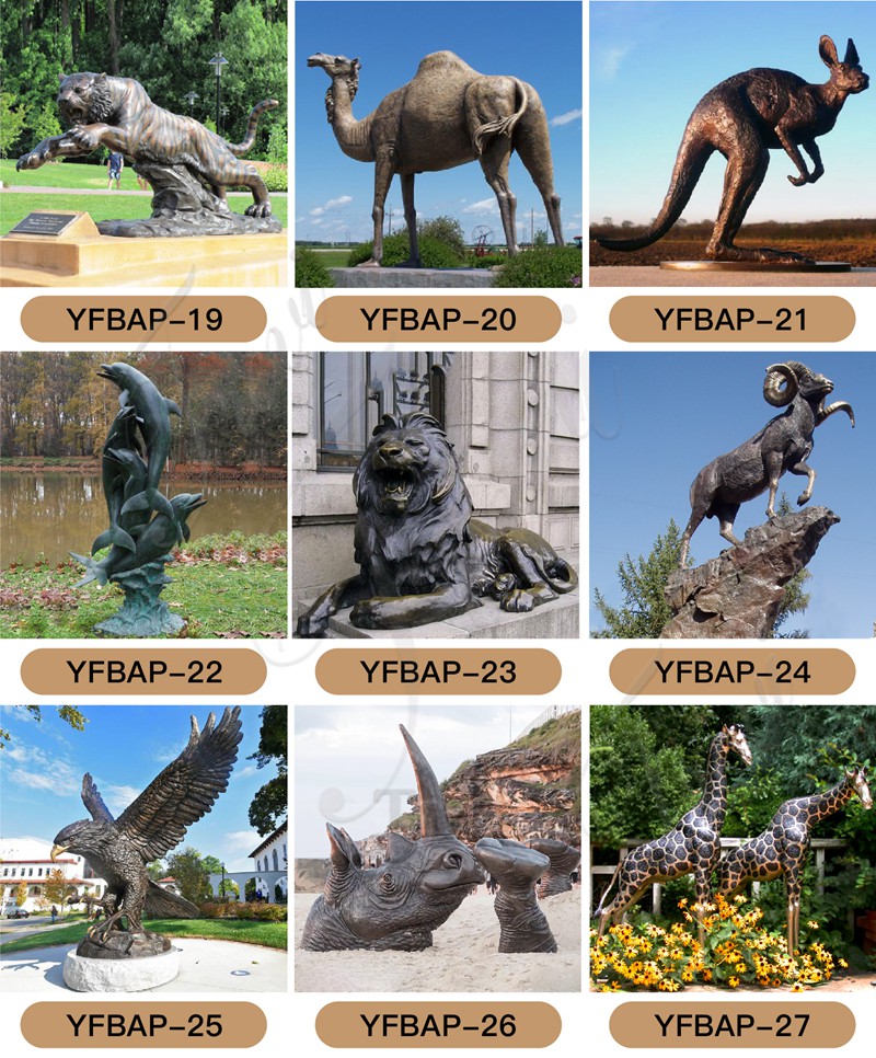 Different Styles of Bronze Wildlife Animal Statues TREVI