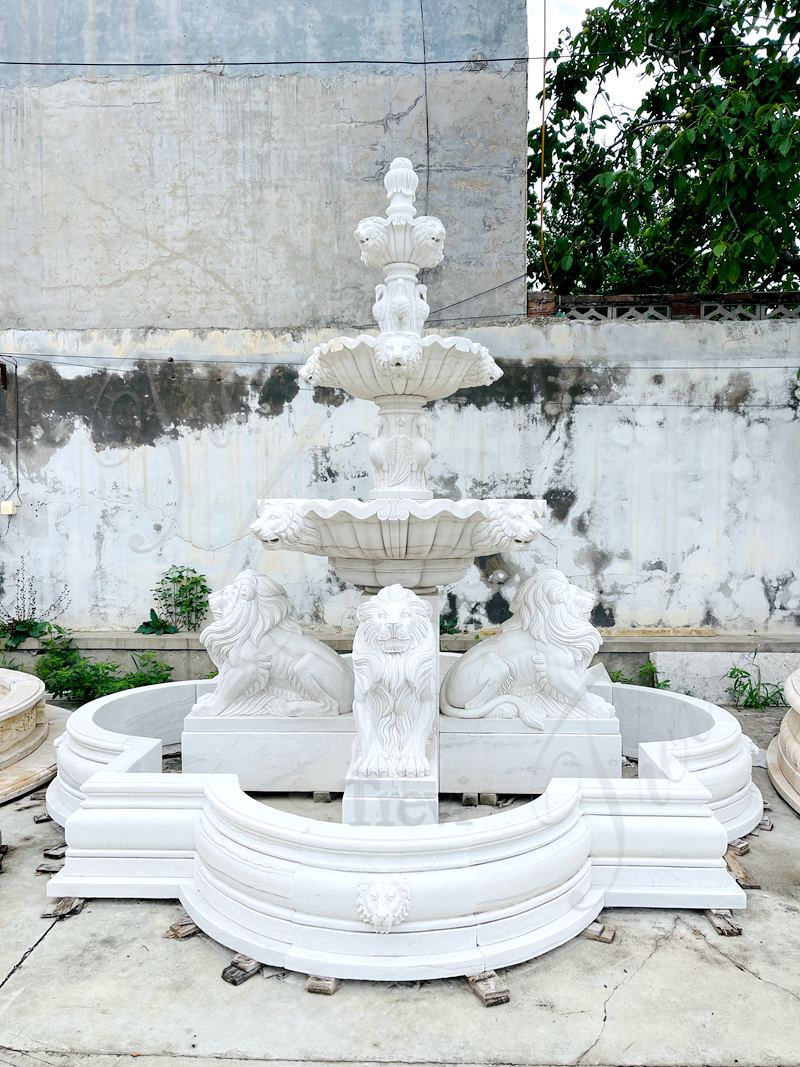 Marble Lion Fountain Details Shows