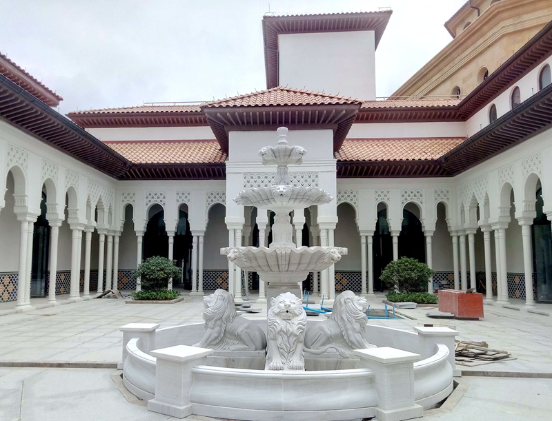 Marble Lion Fountain Details Shows