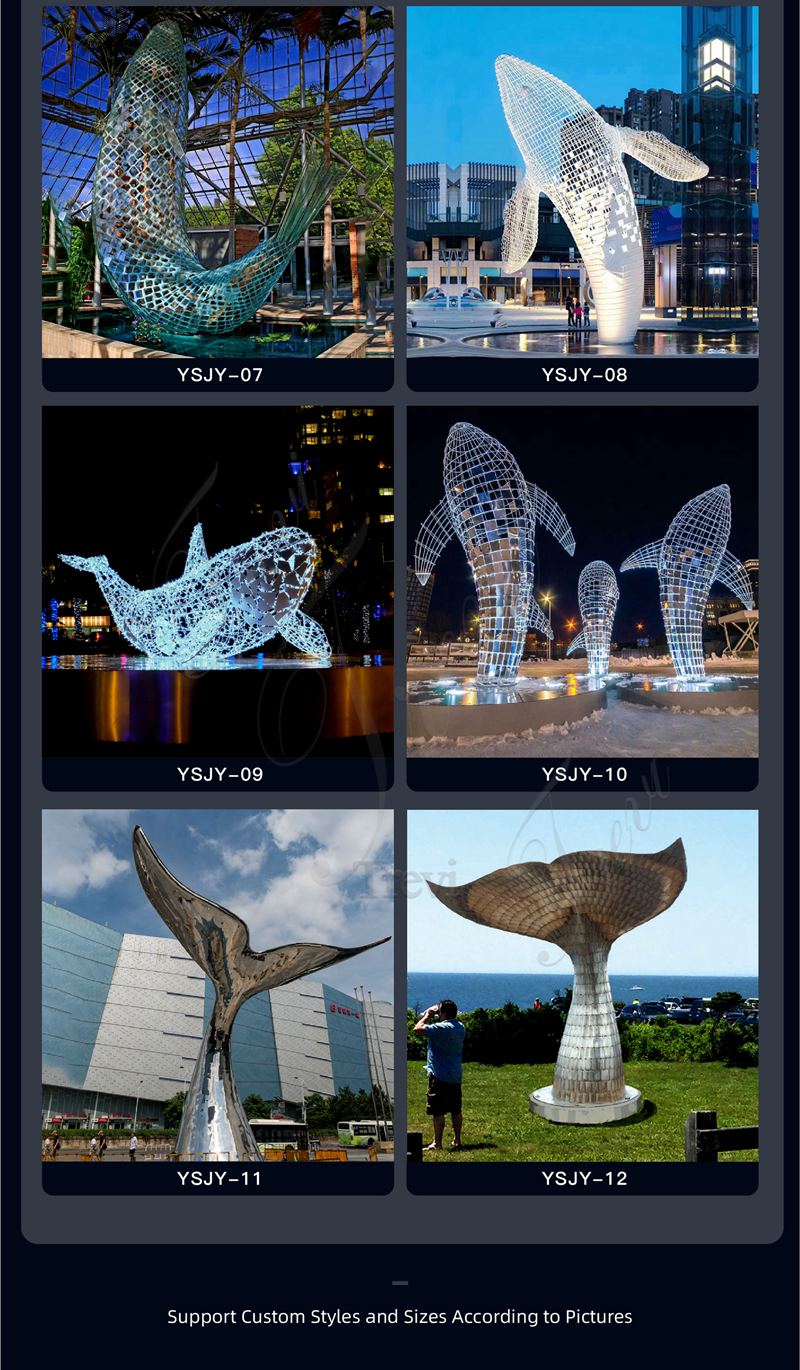 Stainless Steel Whale Tail Sculpture for Sale 2