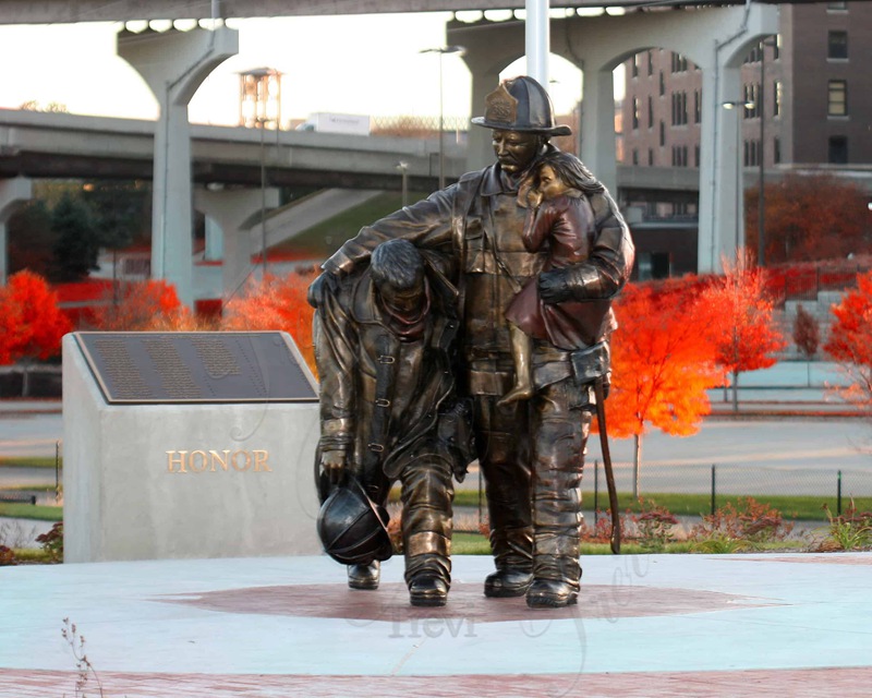 Bronze Fireman Statue Description