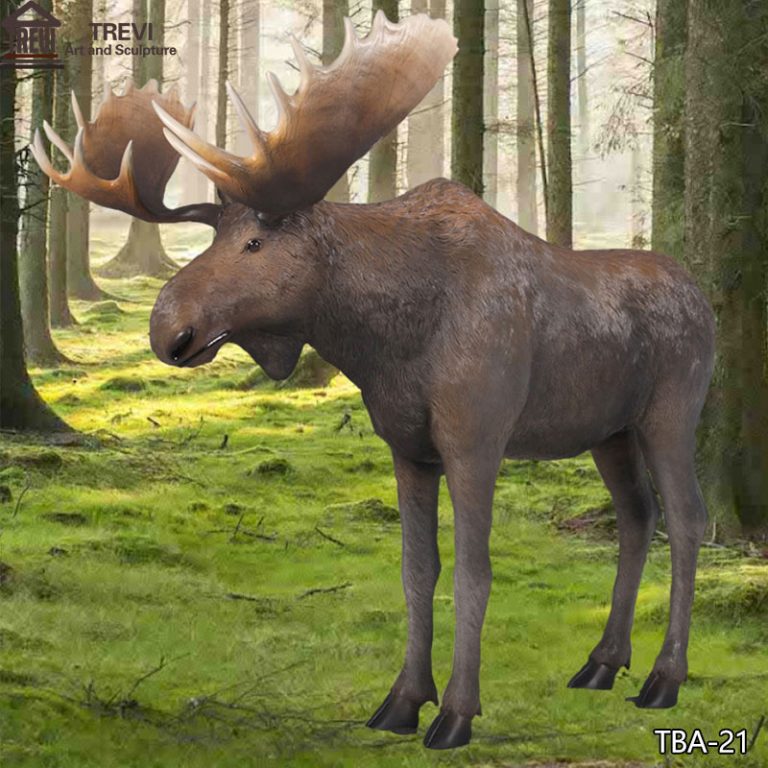 Outdoor Bronze Life Size Moose Sculpture Yard Decor for Sale TBA-21