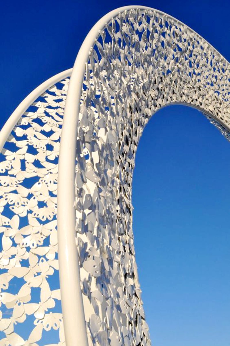Butterfly Adds Beauty to Circle Sculpture