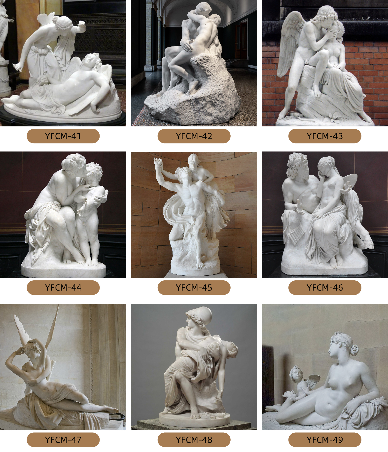 Diverse Range of Marble Famous Sculptures