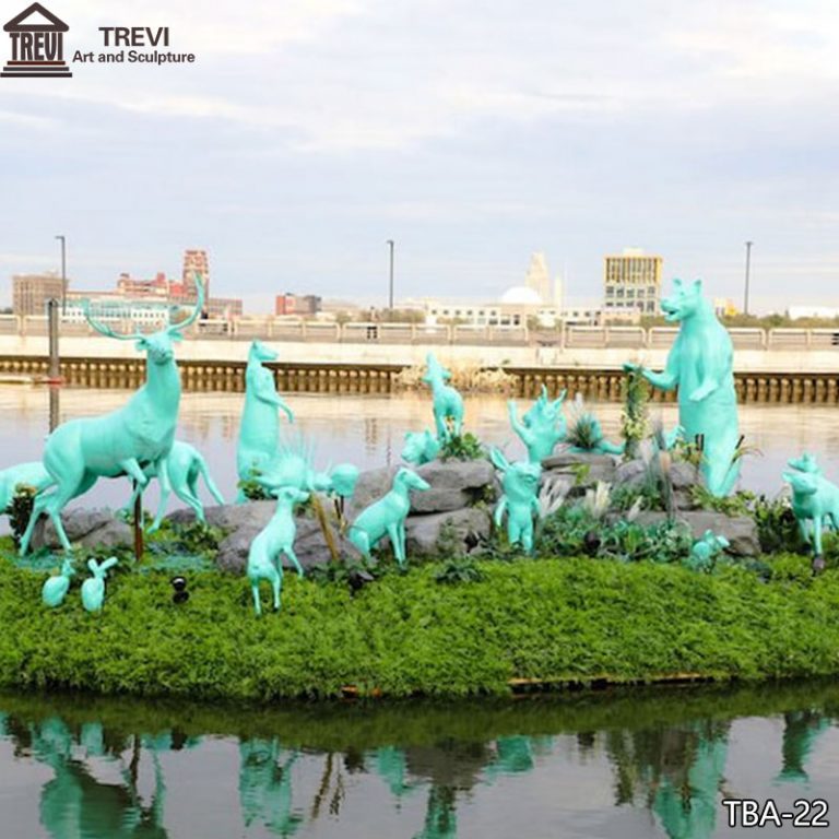 Public-Art-Bronze-Deer-Garden-Animal-Ornament-Sculptures