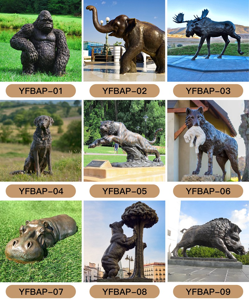 Various Bronze Animal Statues Design