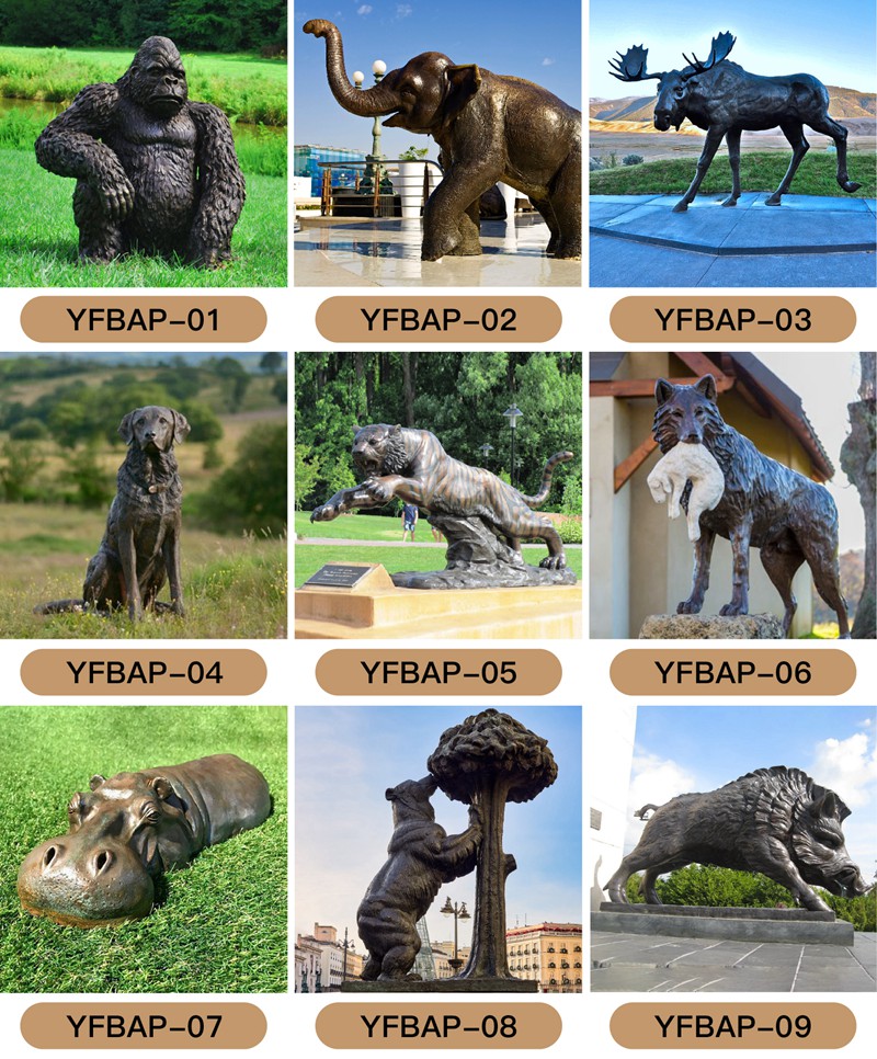 Various Bronze Animal Statues Design