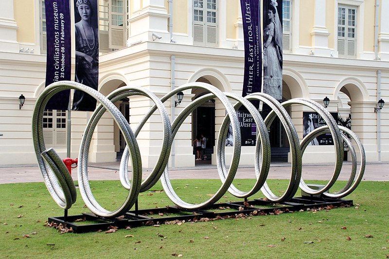 Outdoor Metal Lighting Spiral Sculpture Show