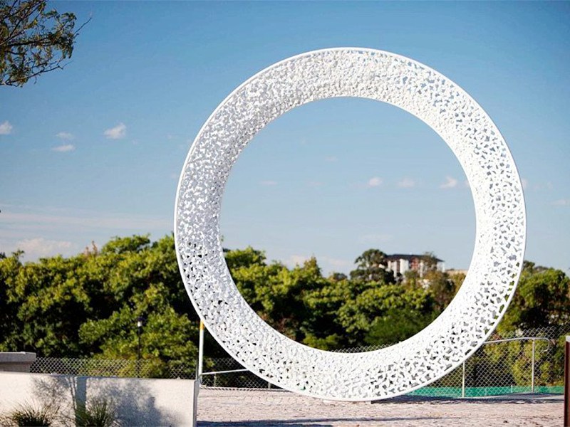 White Metal Circle Sculpture Introduction