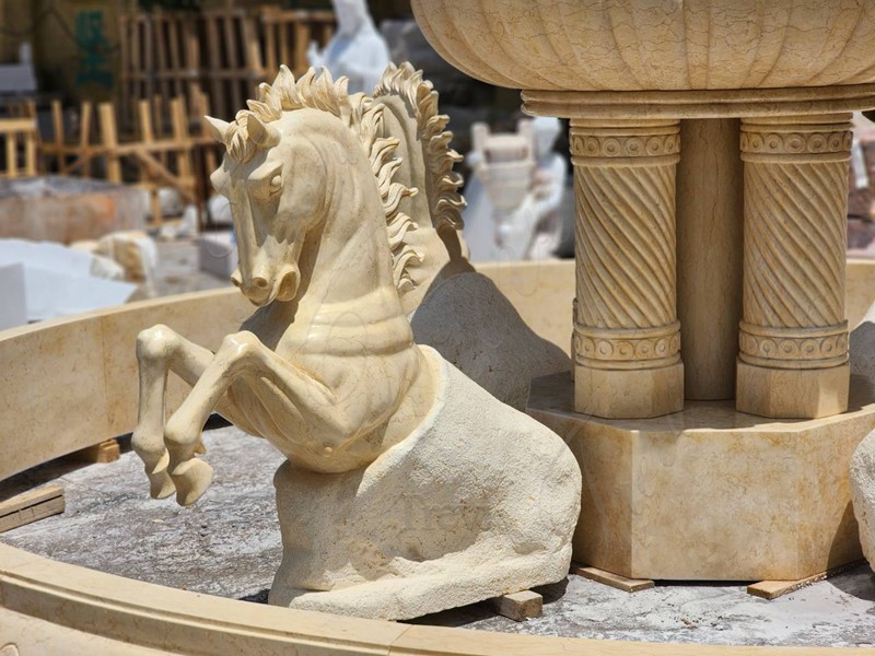 Beige Marble Horse Fountain 1