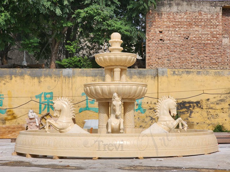 Beige Marble Horse Fountain