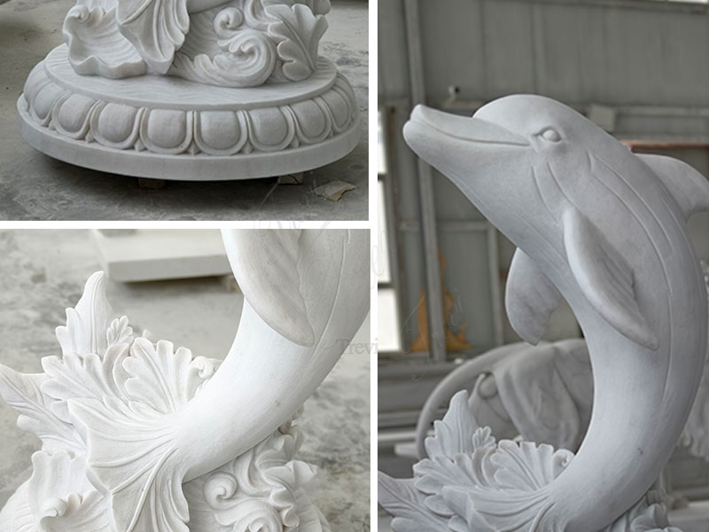 Marble dolphin sculpture trevistatue