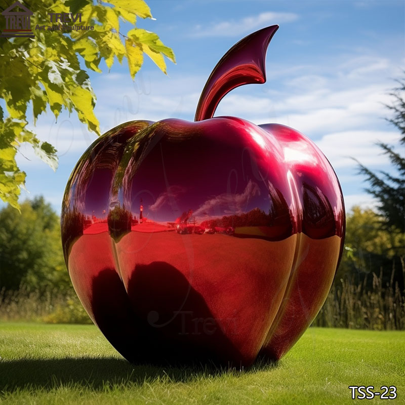 Modern-Stainless-Steel-Giant-Apple-Sculpture-for-Sale
