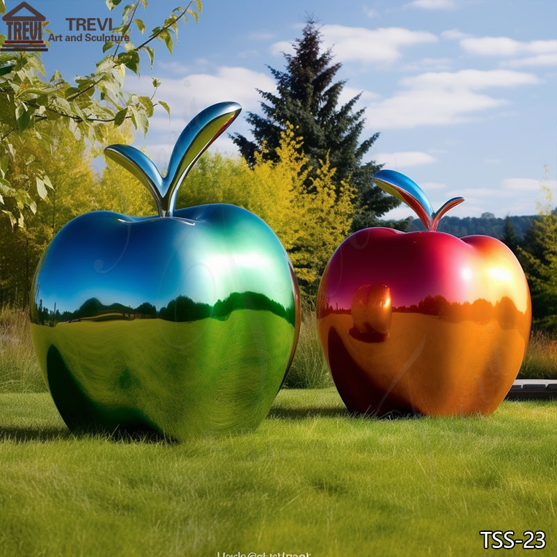 Modern-Stainless-Steel-Giant-Apple-Sculpture