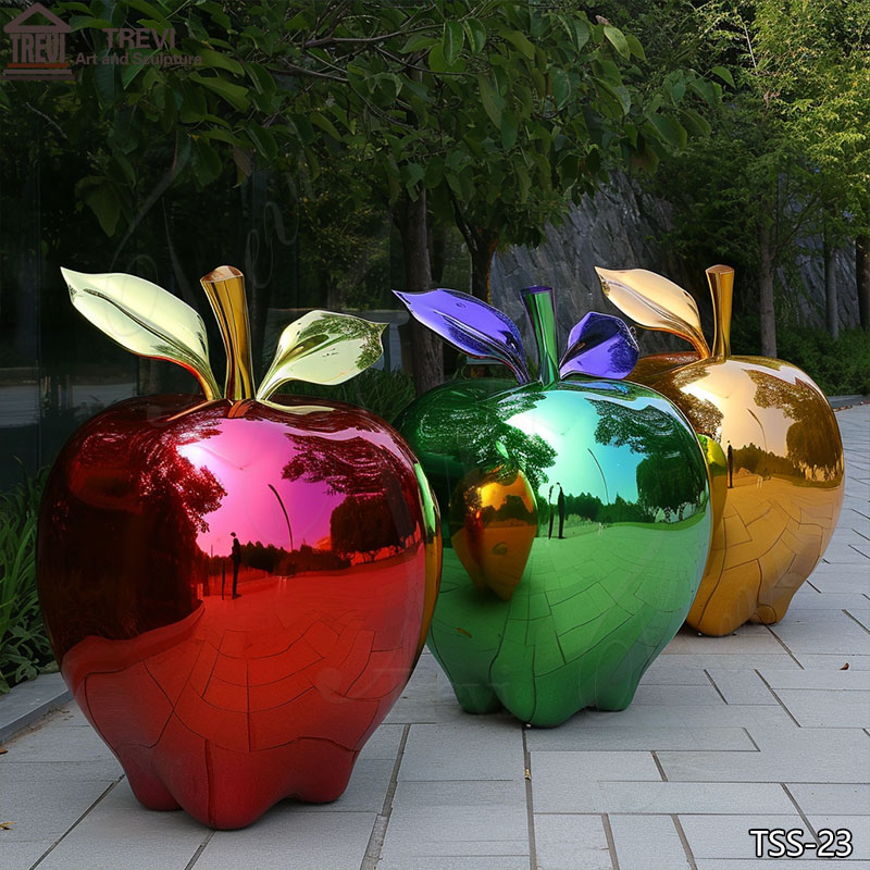Stainless-Steel-Giant-Apple-Sculpture
