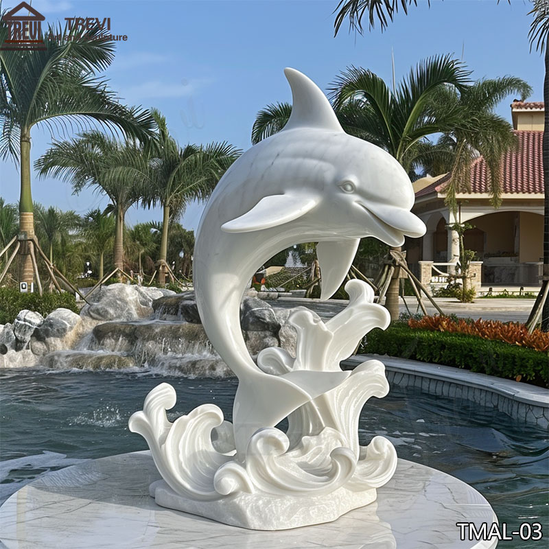 White-Marble-Dolphin-Statue-Outdoor-for-Pool-Decor-on-Sale
