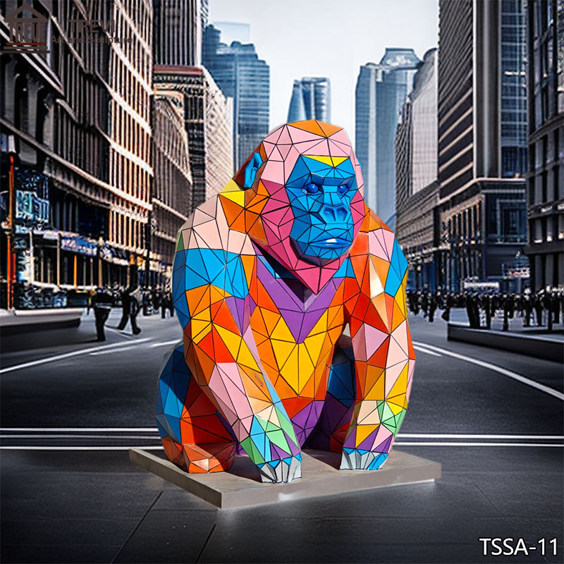 Geometric-Gorilla-Statue-for-Sale