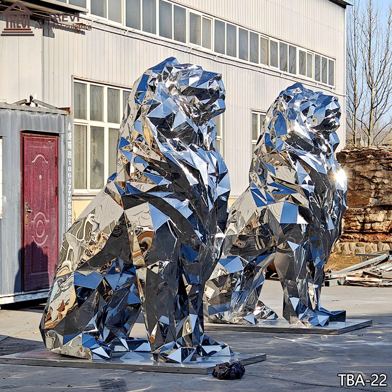 Large-Stainless-Steel-Geometric-Lion-Statue-for-Sale