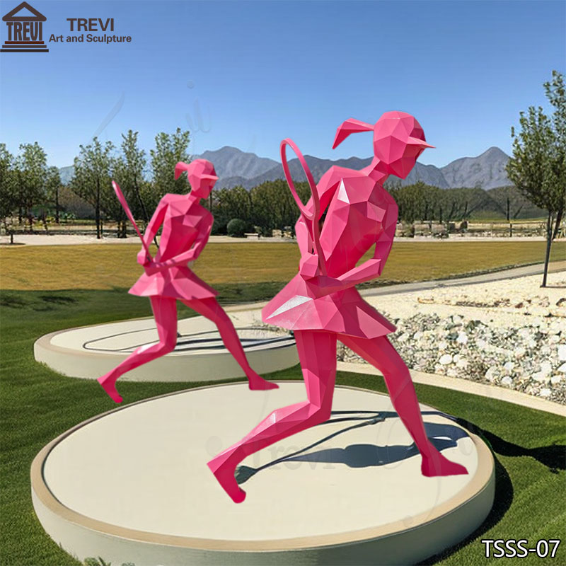 Outdoor-Geometric-Tennis-Player-Statue-Modern-Stainless-Steel-Art--3