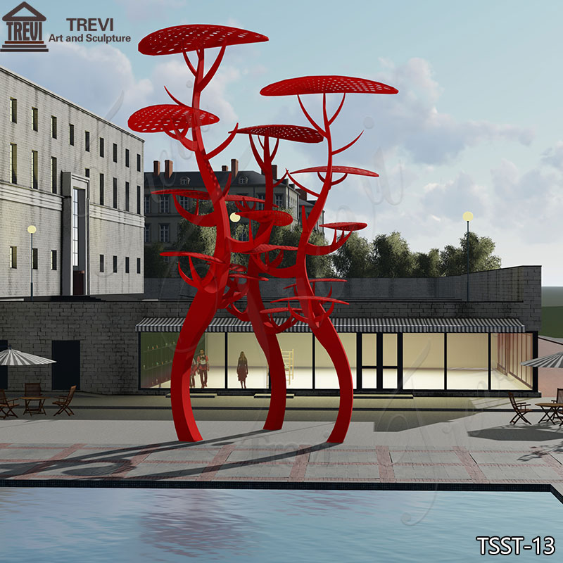 Red-metal-tree-sculpture-outdoor-3