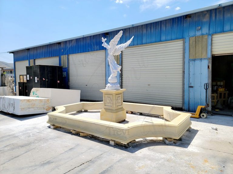 Marble Angel Statue Water Fountain Holding Peace Dove - Trevi Statue