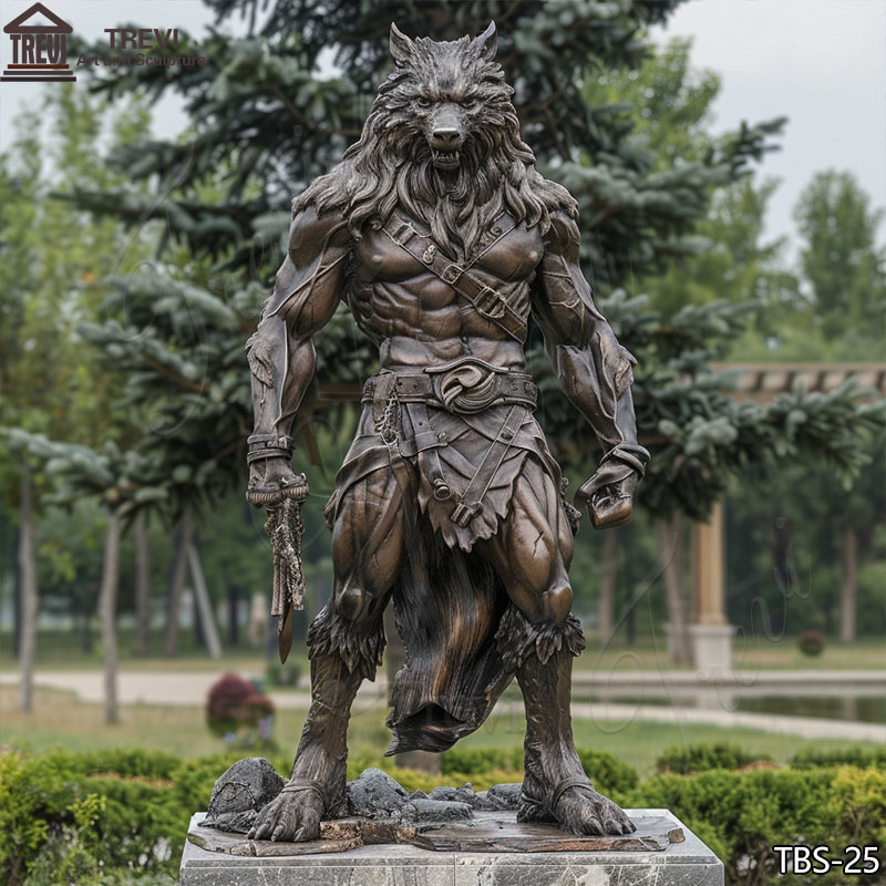 Bronze-Life-Size-Werewolf-Statue-Outdoor-Decor-for-Sale-2