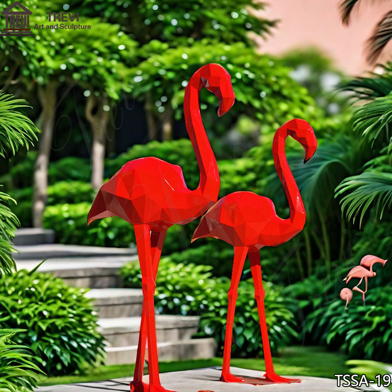 Red-Metal-Flamingo-Sculpture-Outdoor-Decor