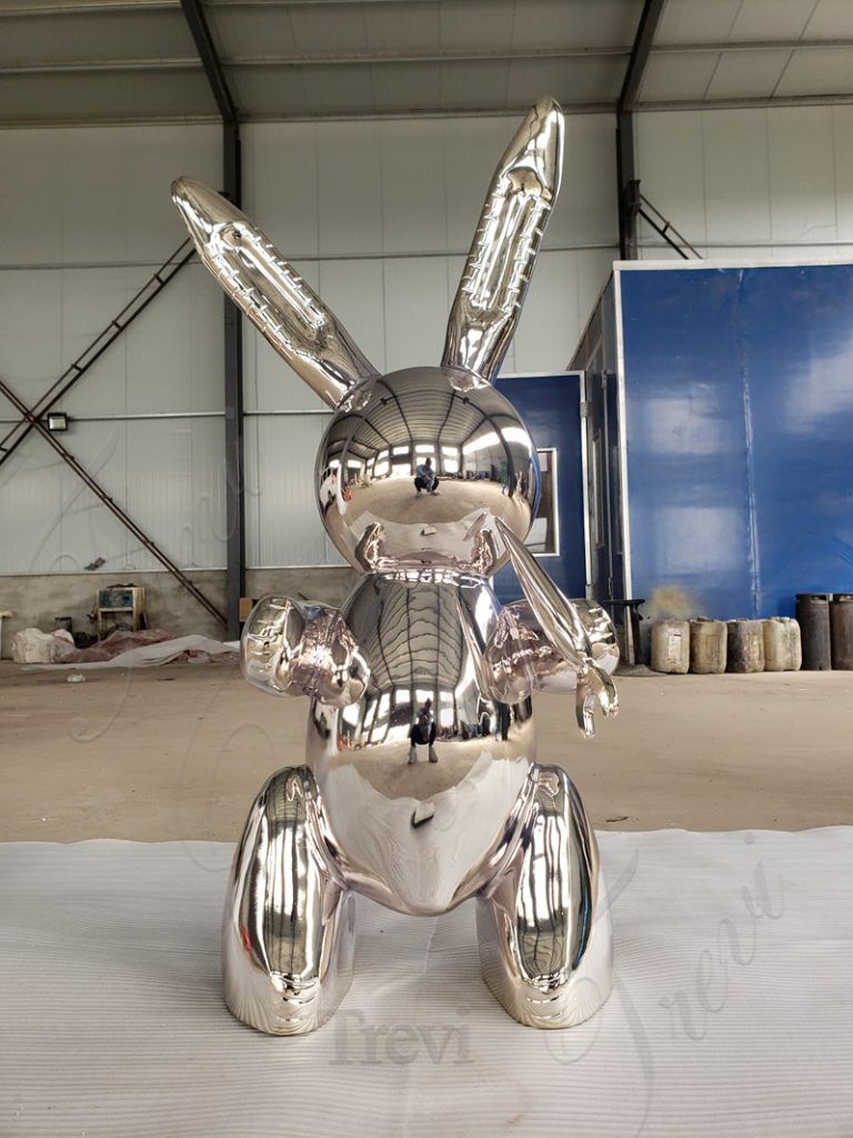 Polished Rabbit Stainless Steel Giant Rabbit Sculpture for Outdoor- Trevi Statue