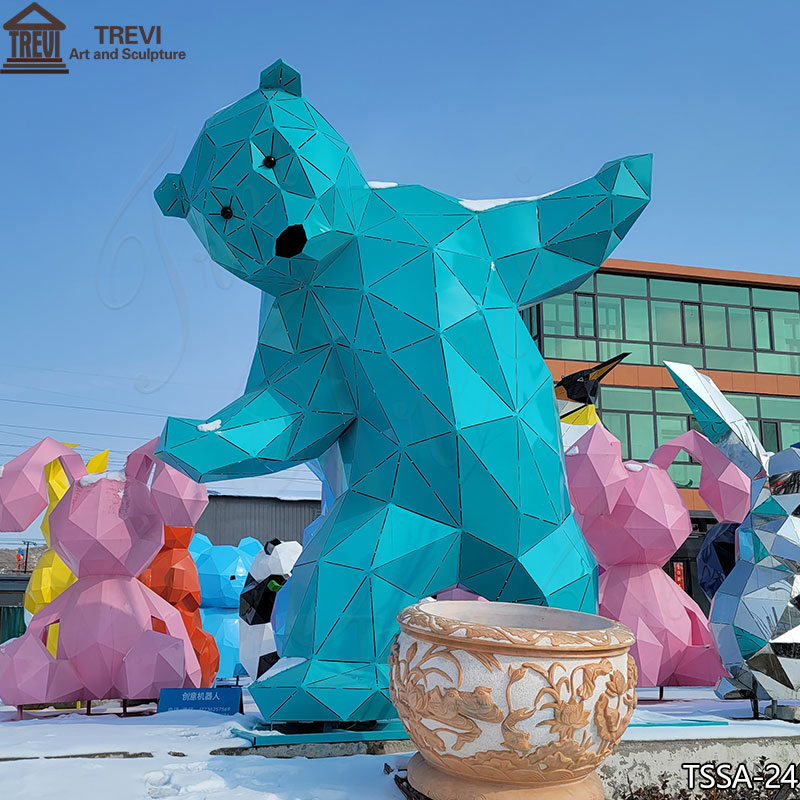 large metal bear sculpture