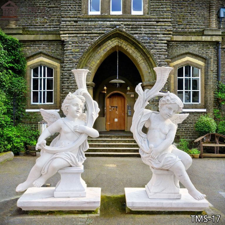 Marble Cherub Statue for Garden Decor