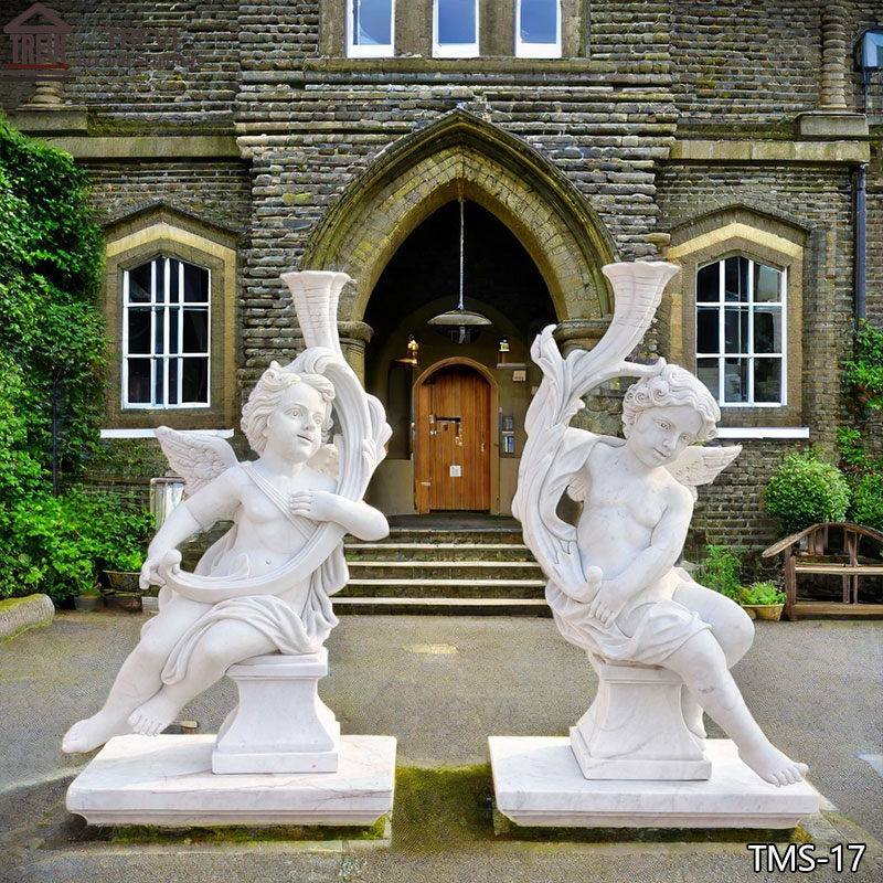 Marble Cherub Statue for Garden Decor