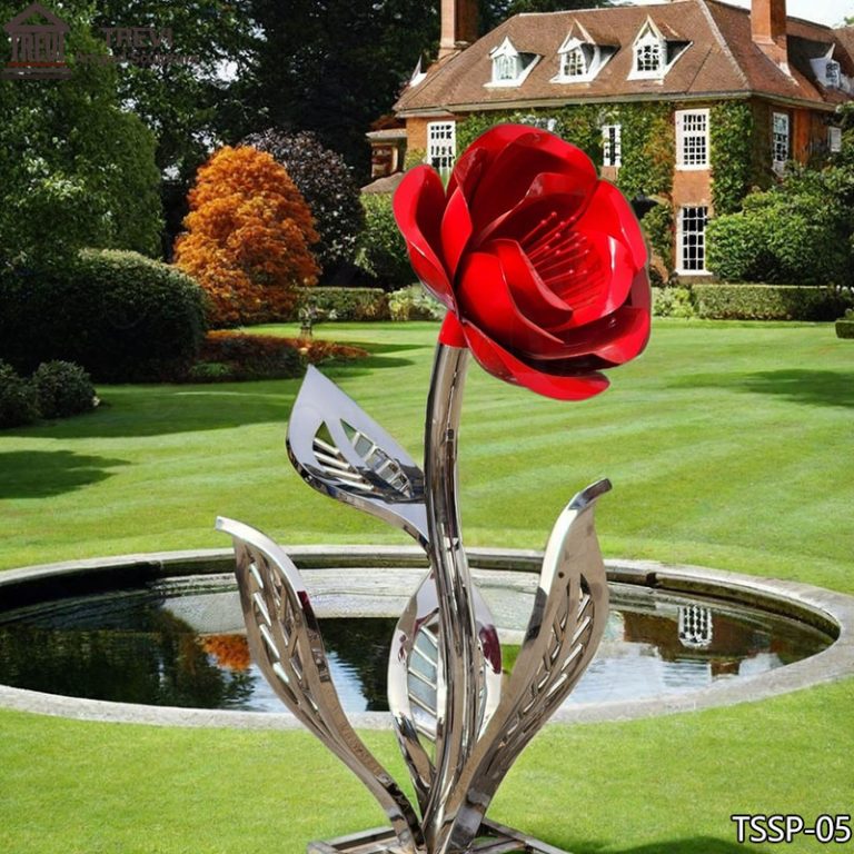 Outdoor Large Metal Rose Sculpture