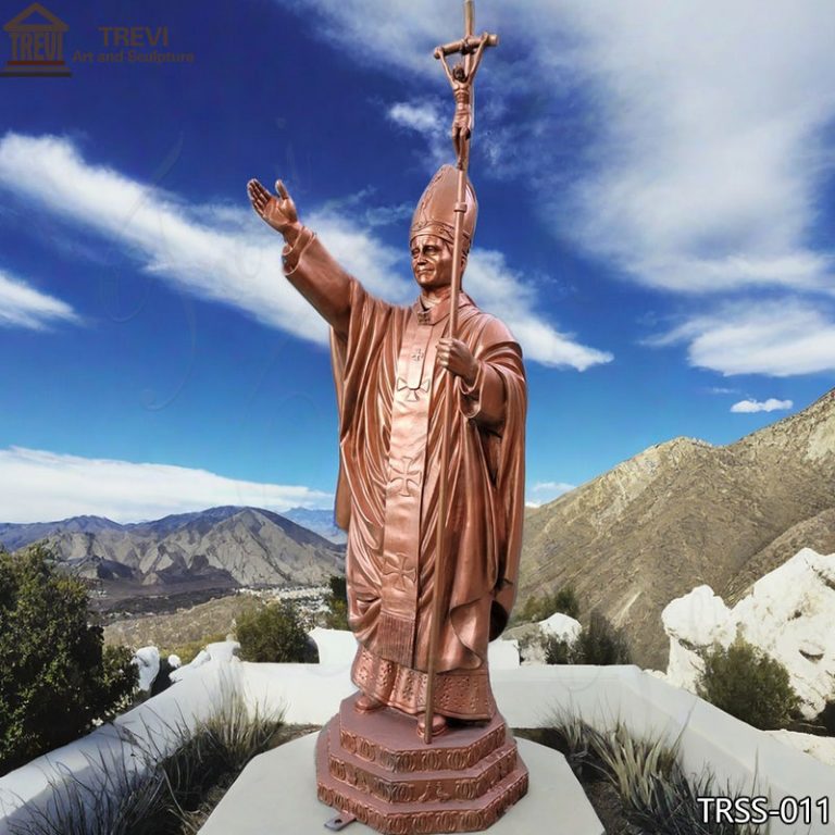 Outdoor Pope John Paul II Statue