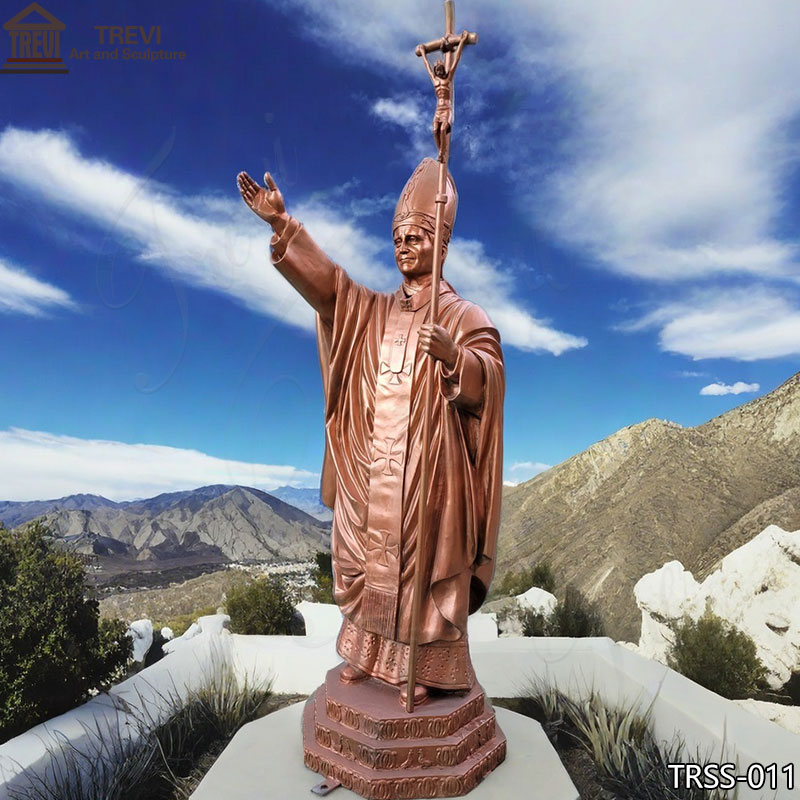 Outdoor Pope John Paul II Statue
