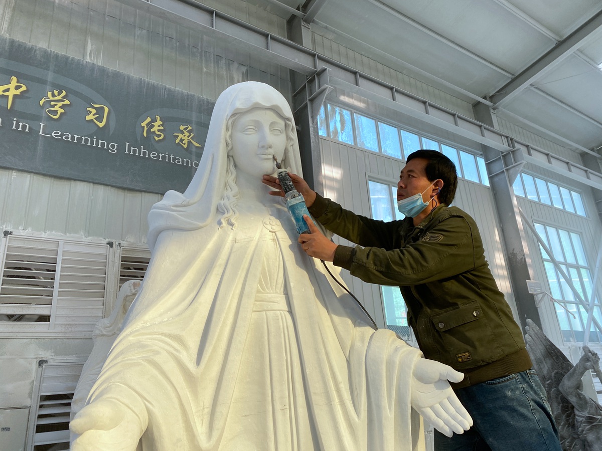 religious statue banner