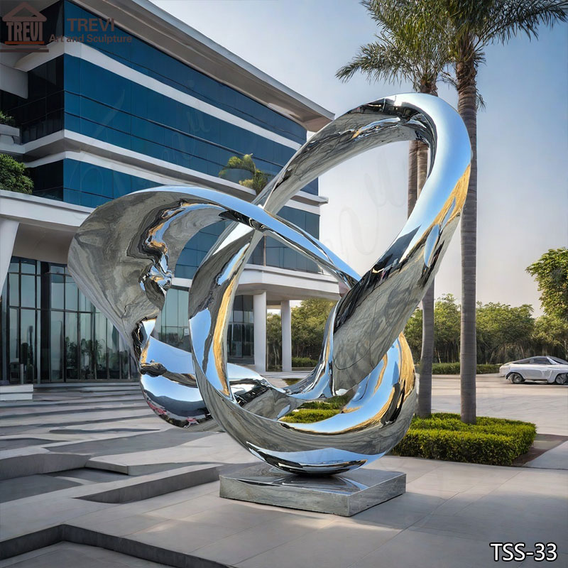 Abstract stainless steel modern garden sculpture