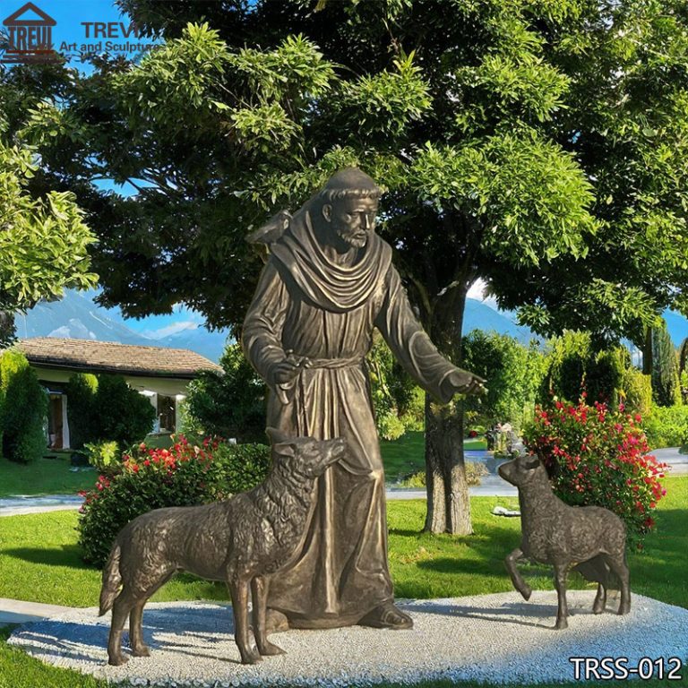 Bronze St Francis of Assisi Statue with Animals