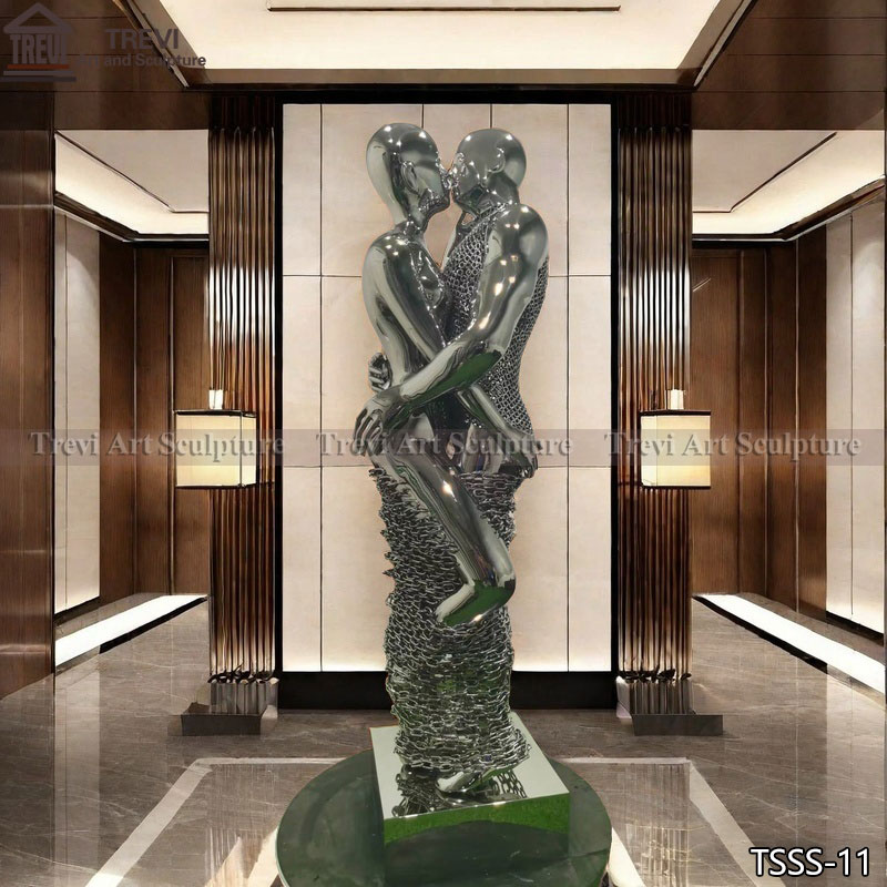 Metal Couple Sculpture Art Decor