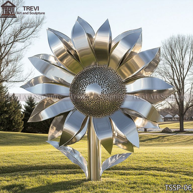 Stainless Steel Sunflower Sculpture for Garden