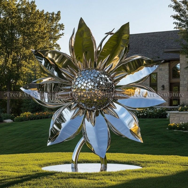 outdoor sunflower sculpture