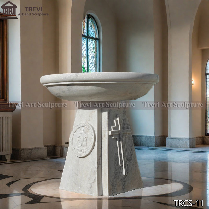 Marble baptismal font for catholic church
