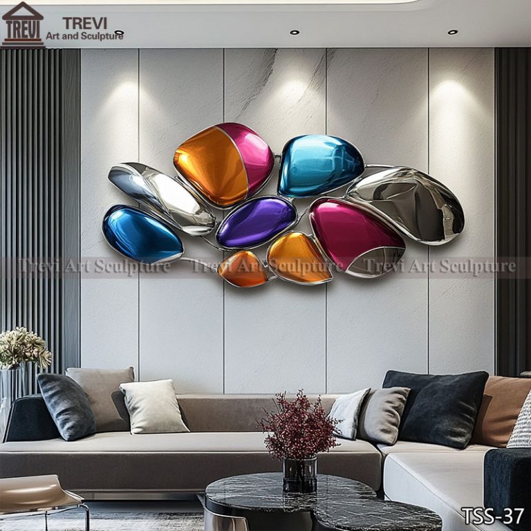 Stainless Steel Colorful Wall Sculpture for Living Room