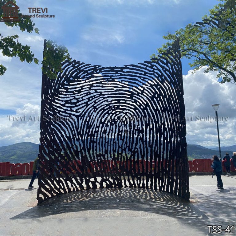 Corten Steel Fingerprint Sculpture for outdoor