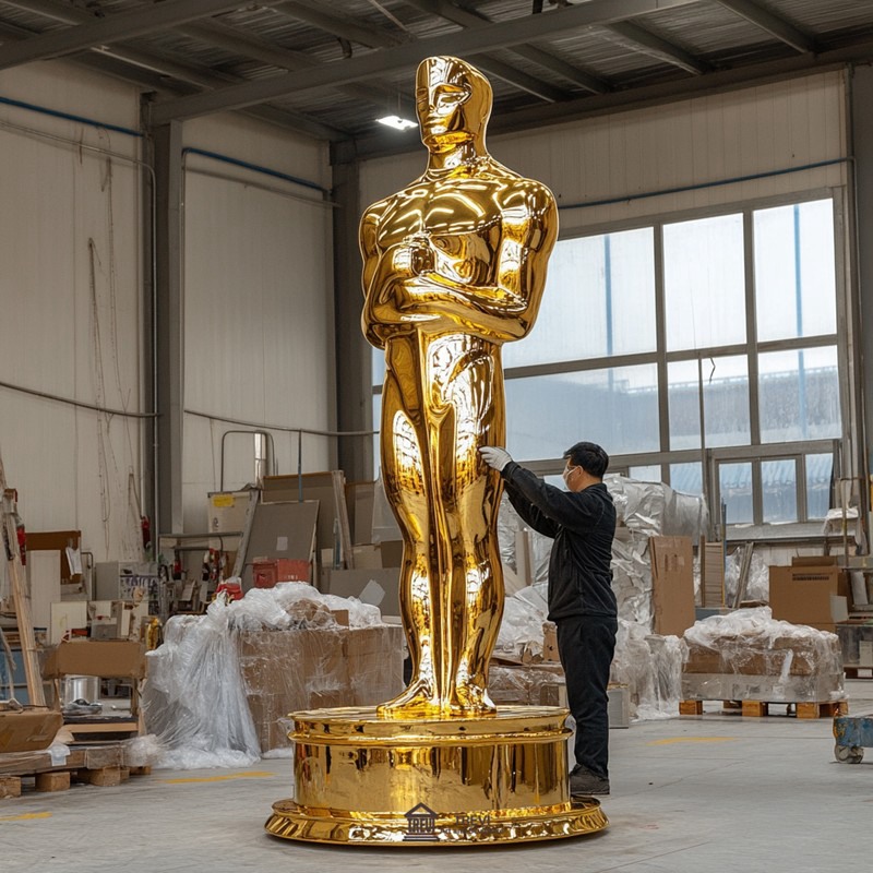 Golden large Metal Oscar sculpture