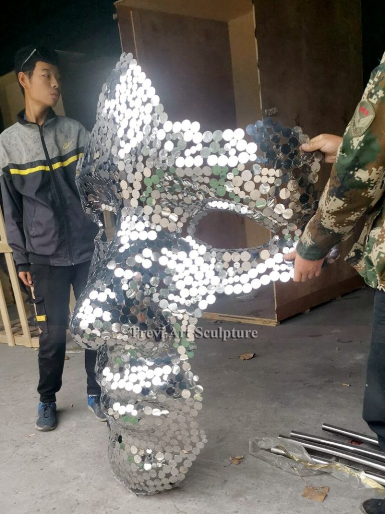 Large Metal Face Sculpture