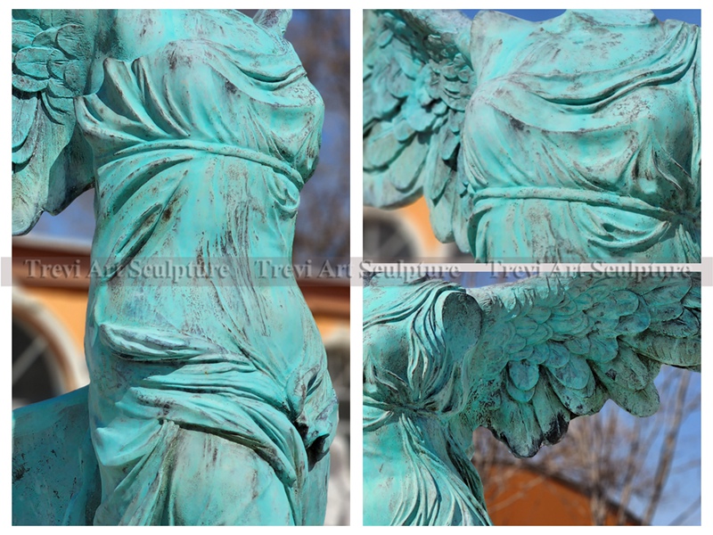Life-Size bronze Nike of Samothrace Statue details