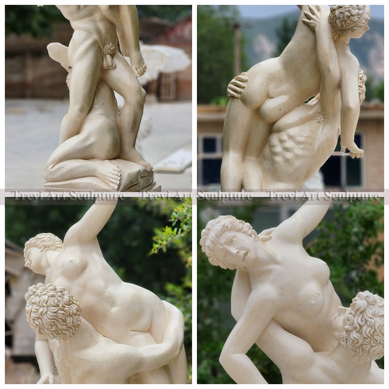 Life size marble Abduction of a Sabine Woman Sculpture details