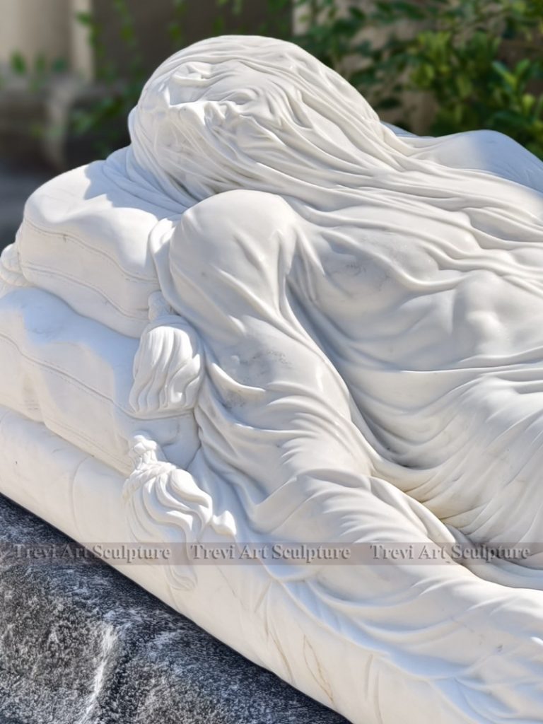 Marble Veiled Jesus Statue details